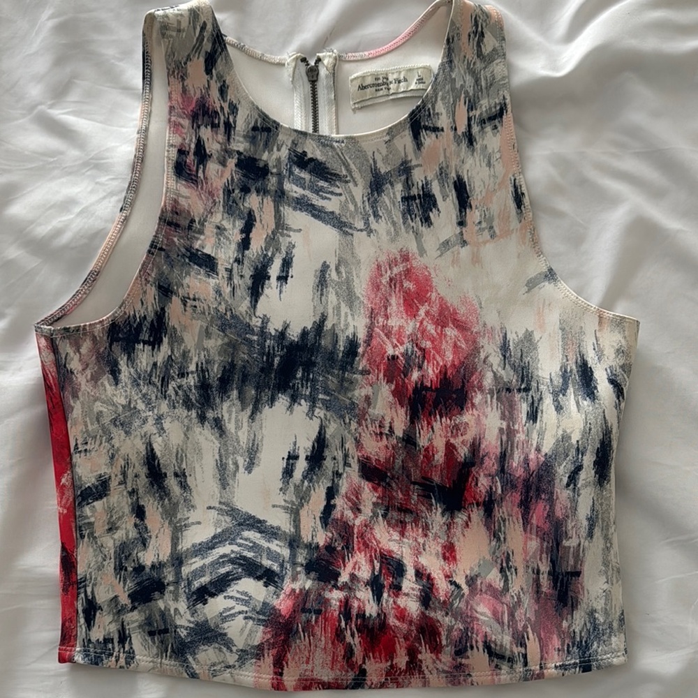 Abstract Print Sleeveless Top